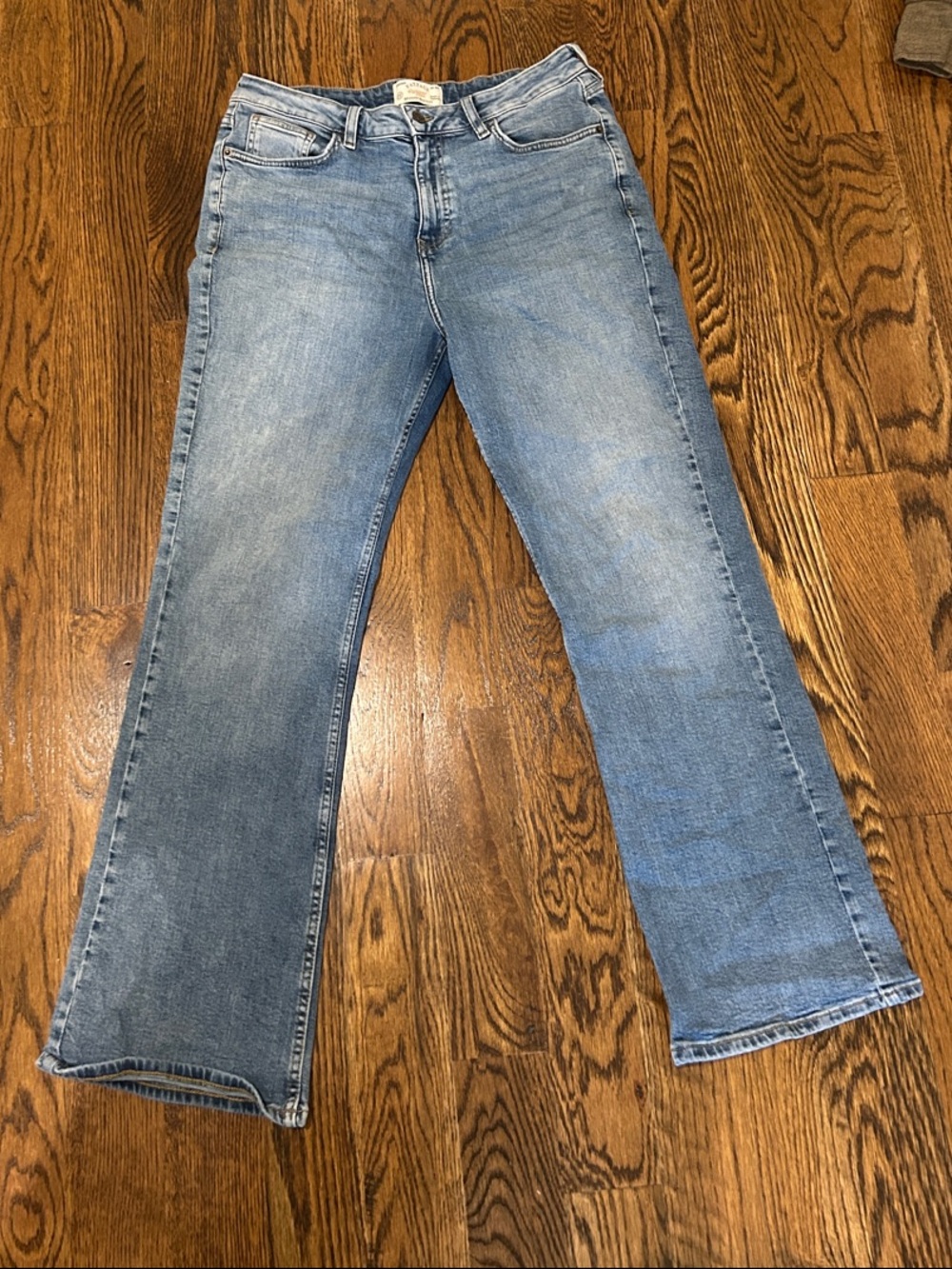 Fat Face Washed Blue Wide-Leg Flare Jeans